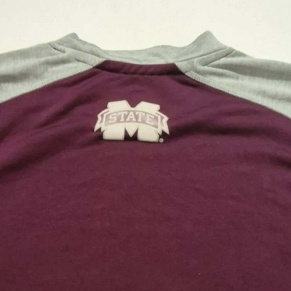 Mississippi State Bulldogs Adidas men's maroon/gray pullover athletic shirt sz M